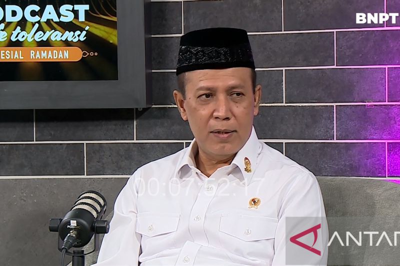 Tangkapan layar Kepala Badan Nasional Penanggulangan Terorisme (BNPT) Boy Rafli Amar saat menjadi narasumber dalam Podcast Kafe Toleransi BNPT bertajuk