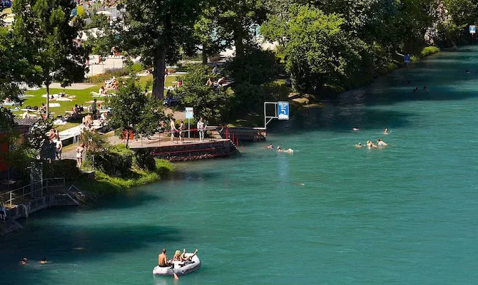 Sungai Aare di Swiss, TKP anak Gubernur Jabar Emmeril Kahn Mumtadz hilang karena terseret arus pada Kamis (27/5). ( Bern Tourism)