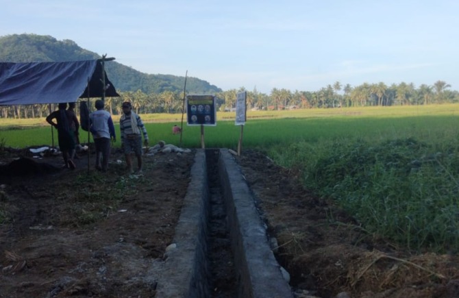 Program Percepatan Peningkatan Tata Guna Air Irigasi (P3-TGAI) di Desa Buyat 6, Kecamatan Kotabunan, Kabupaten Bolaang Mongondow Timur (Boltim).