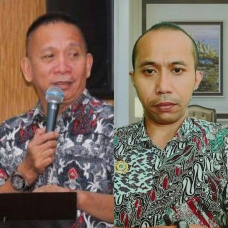 Ketua PWI Sulut Drs Voucke Lontaan dan Wakil Ketua Bidang Advokasi dan Pembelaan Wartawan Adrianus Robert Pusungunaung