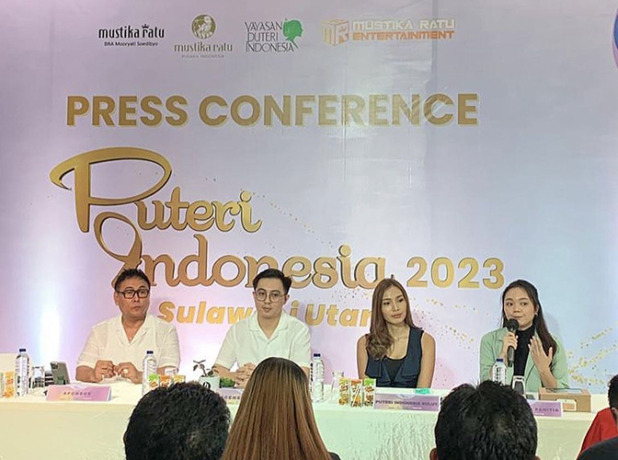 Konferensi pers Pemilihan Puteri Indonesia Daerah Sulut 2022-2023 Jumat (14/10) (Sash Sulut/Instagram)