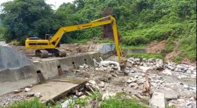 SIGAP: Pekerjaan Tanggap darurat bencana yang dilaksanakan di Checkdam Kosio, Kabupaten Bolmong.