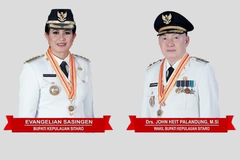 Bupati Evangelian Sasingen & Wakil Bupati Jhon H Palandung (Istimewa)