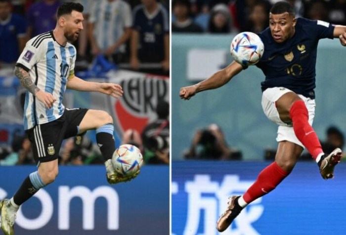 Lionel Messi dan Kylian Mbappe. (AFP)