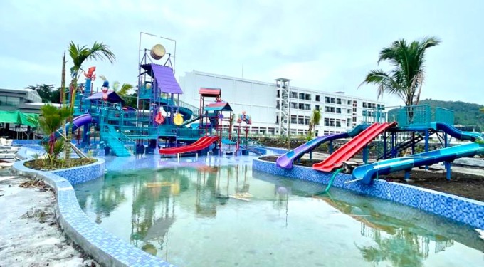 Pengerjaan Pembangunan Waterpark dan Sport Center terus dipacu hingga awal Maret mendatang. (Istimewa)
