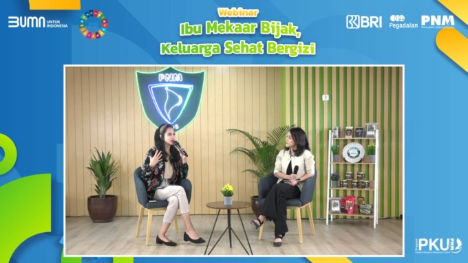 LUAR BIASA: Webinar yang digelar PT Permodalan Nasional Madani (PNM) Selasa (21/2) kemarin dengan tema Ibu Mekaar Bijak, Keluarga Sehat Bergizi.