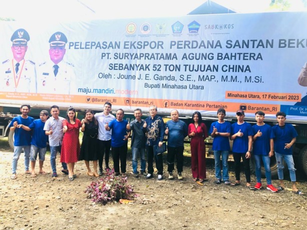 Pengiriman santan kelapa ke China (Istimewa)