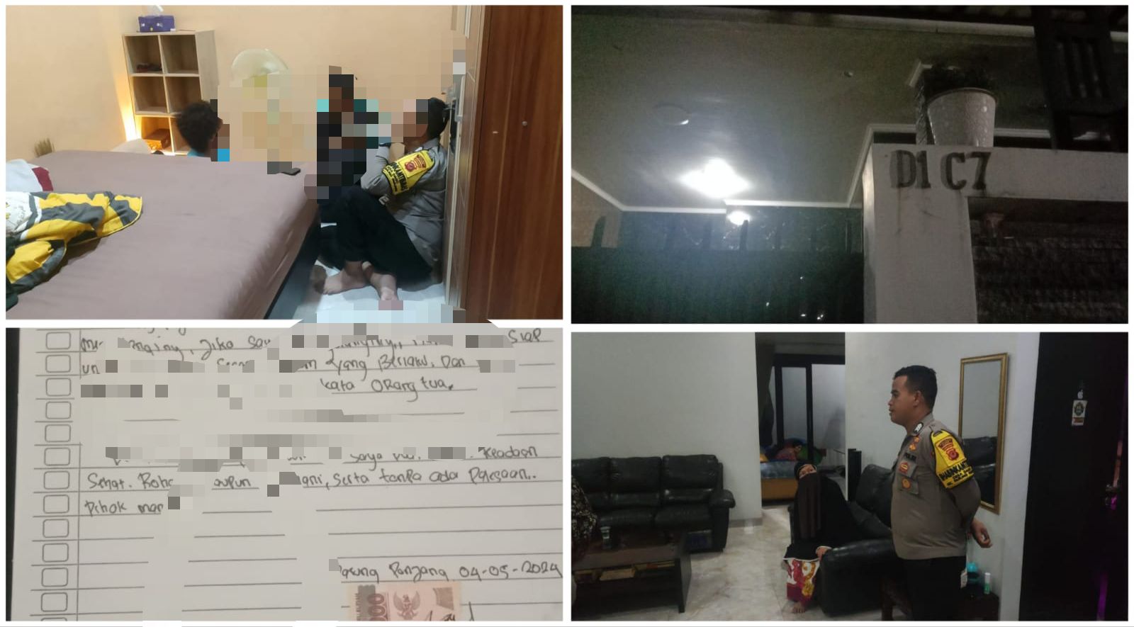 Petugas saat menangani warga yang ngamuk di Perum Griya Parung Panjang Blok D1 / C7, Kebasiran kecamatan Parung Panjang, Kabupaten Bogor.