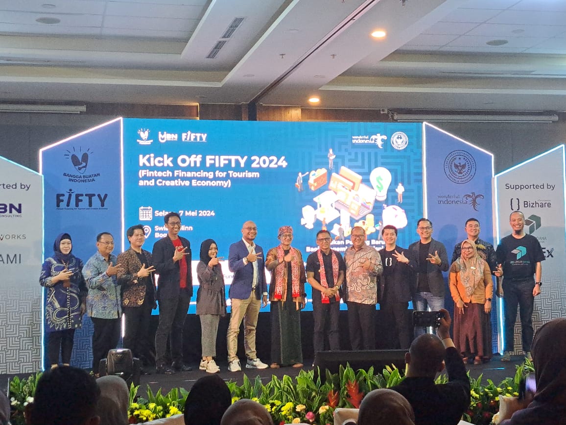 Menparekraf Sandiaga Uno menggelar Fintech Financing for Tourism and Creative Economy atau FIFTY di Hotel Swiss-Belinn Bogor, Kecamatan Bogor Timur, Selasa (7/5/2024).