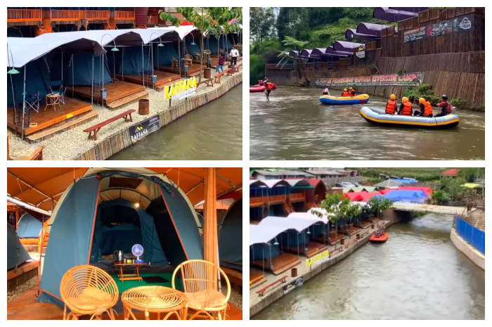 Raffana Riverside Camp and Glamping, yang berada di Kampung Pulosari, Desa Cisarua, Kecamatan Pangalengan, Kabupaten Bandung, Jawa Barat.