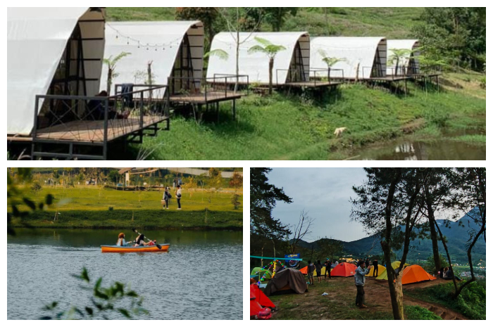 Lokasi glamping Telaga Saat yang berada di Desa Wisata Tugu Utara, Kecamatan Cisarua, Kabupaten Bogor.