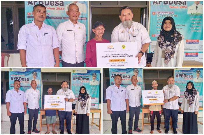 Penyerahan bantuan RTLH LAZ Rabbani kepada warga Desa Ciomas, Kecamatan Tenjo, Kabupaten Bogor, Rabu (15/5/2024)