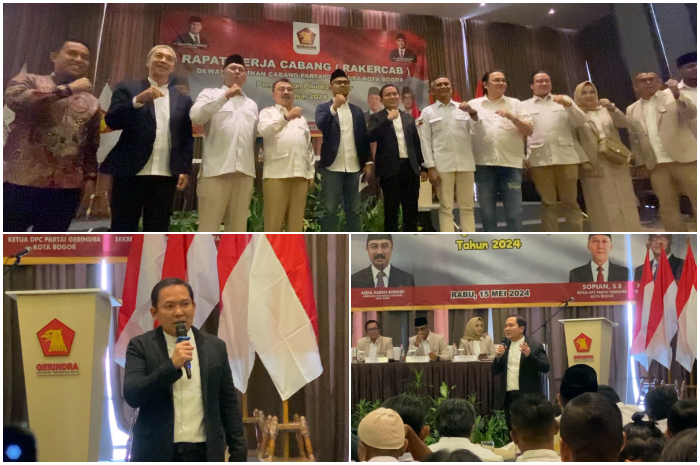 Dokter Rayendra saat menyampaikan program inovasi pada Rakercabsus Partai Gerindra Kota Bogor, Rabu (15/5/2024).