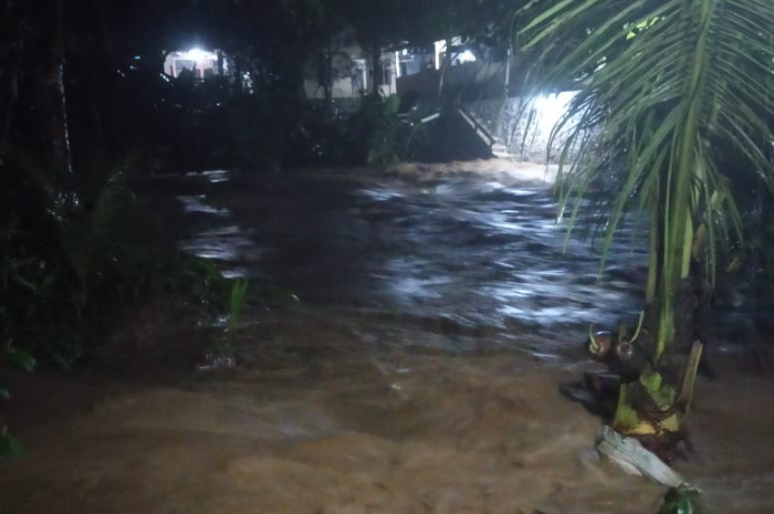 Kondisi Kampung Kadaung, Desa Rengasjajar, Kecamatan Cigudeg, Kabupaten Bogor yang diterjang banjir bandang Kamis (16/5/2024) malam.