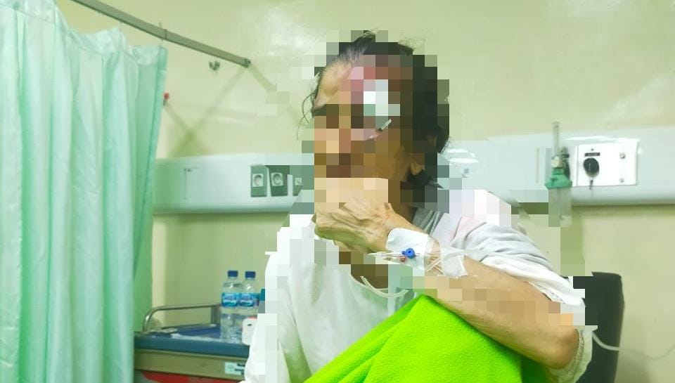 Ewi, seorang lansia berusia 73 tahun, warga Kampung Cibadak Kaum, Desa Cibadak, Ciampea korban perampokan.