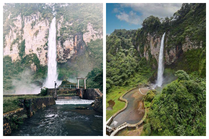 Curug Ngebul yang berada di Kampung Rawasoro, Desa Bunijaya, Kecamatan Pagelaran, Kabupaten Cianjur, Jawa Barat.