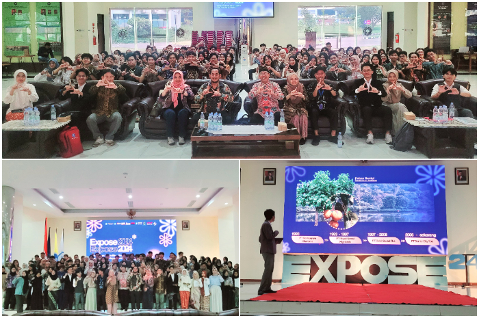 Foto bersama peserta EXPOSE 2024, mahasiswa semester 6 MK Pengelolaan Lanskap, Dosen dan praktisi mengajar.