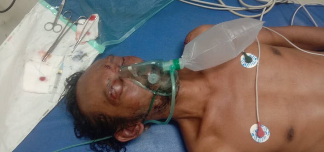 Korban penganiayaan saat mendapatkan perawatan di RS PMI Bogor, sebelum akhirnya dinyatakan meninggal dunia.
