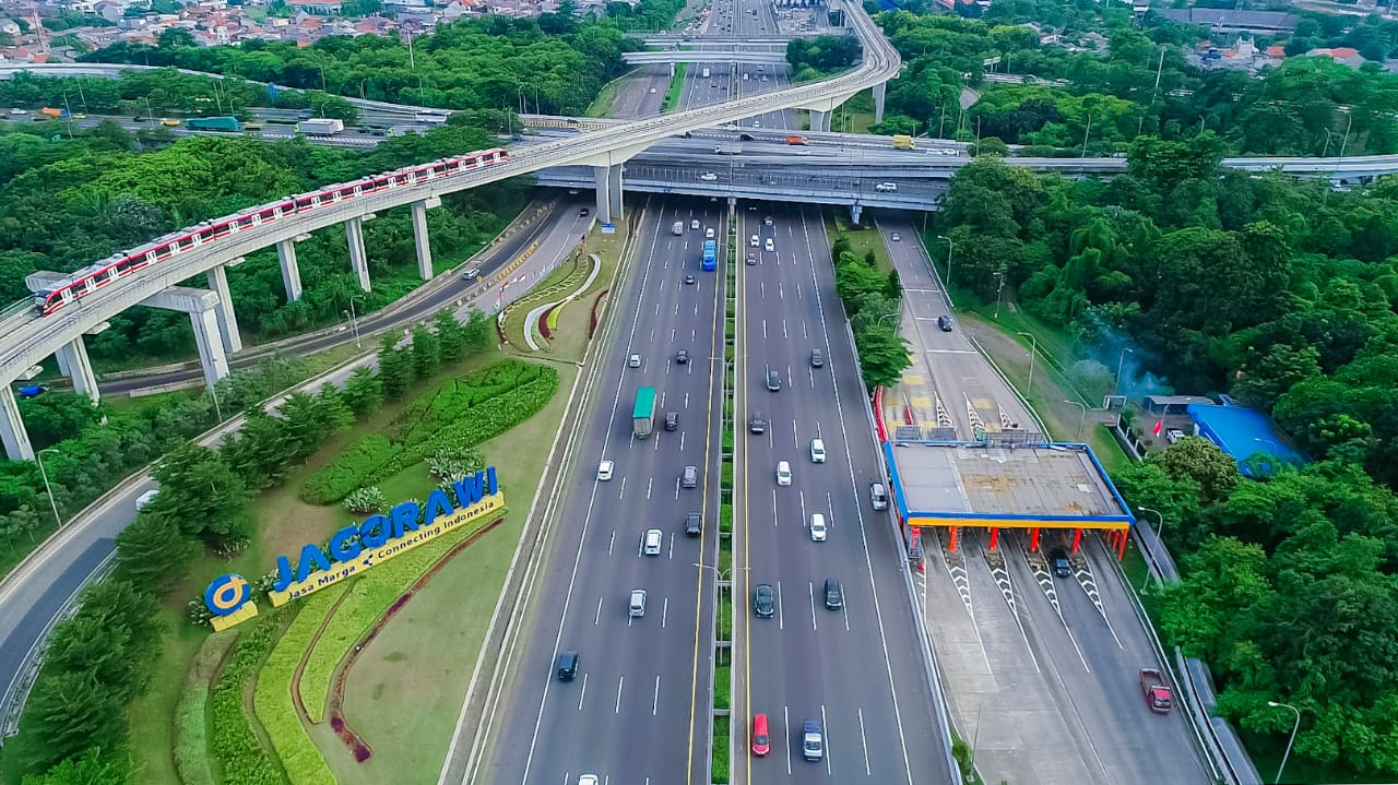 Ilustrasi arus lalin Tol Jagorawi arah Bogor dari Jakarta dan sebaliknya.