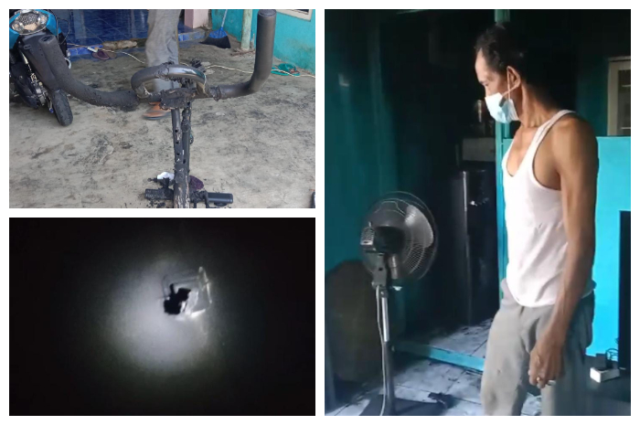 Peralatan elektronik milik warga Desa Parakanmuncang, Kecamatan Nanggung, Kabupaten Bogor, rusak akibat jaringan listrik gangguan.