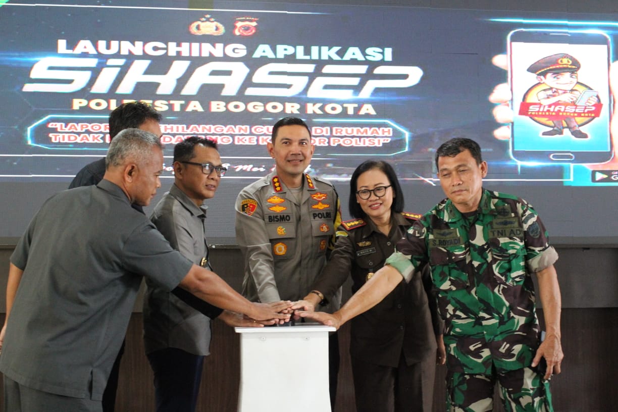 Peluncuran aplikasi Sikasep di Mako Polresta Bogor Kota pada Selasa (28/5/2024).