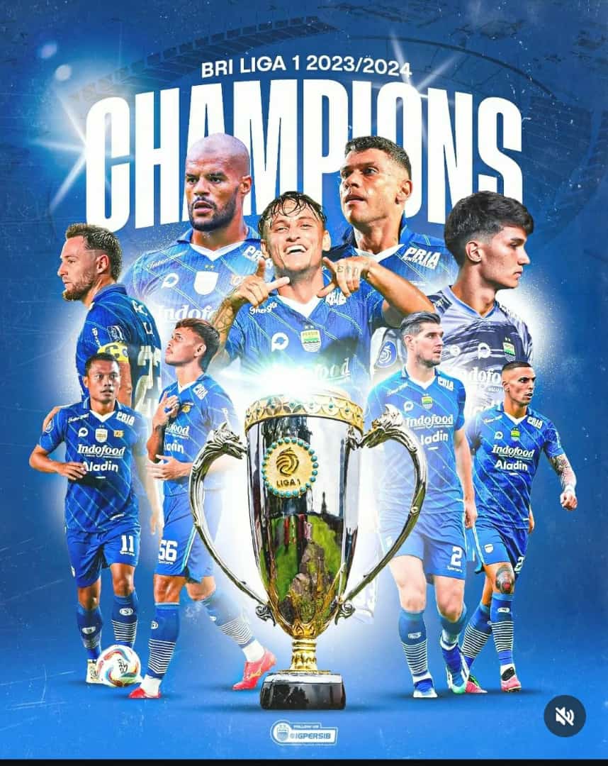 Persib Bandung juara BRI Liga 1 2023/2024. (Instagram Persib Bandung)