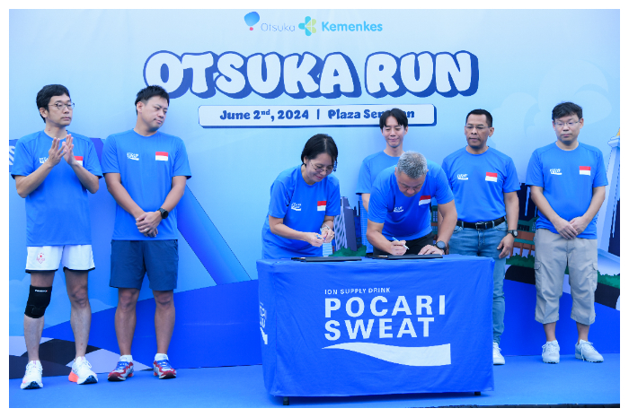 Otsuka Group Indonesia, meluncurkan Program Kesehatan Pekerja sebagai bentuk kerjasama dengan Kementerian Kesehatan (Kemenkes) Republik Indonesia, Minggu (2/6/2024).