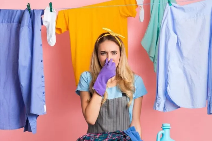 Ilustrasi pakaian yang sudah dicuci bau apek.