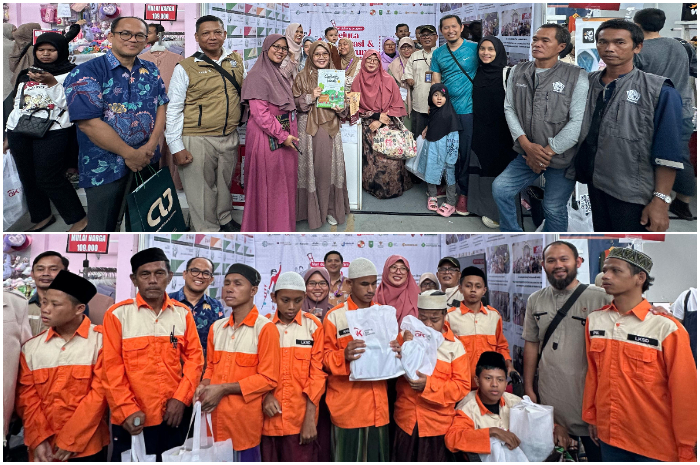ANTUSIAS : Para penyandang disabilitas yang dibina Sakinah Finance dilatih mengatur keuangan secara syariah di Muslim Life Fair Bogor.