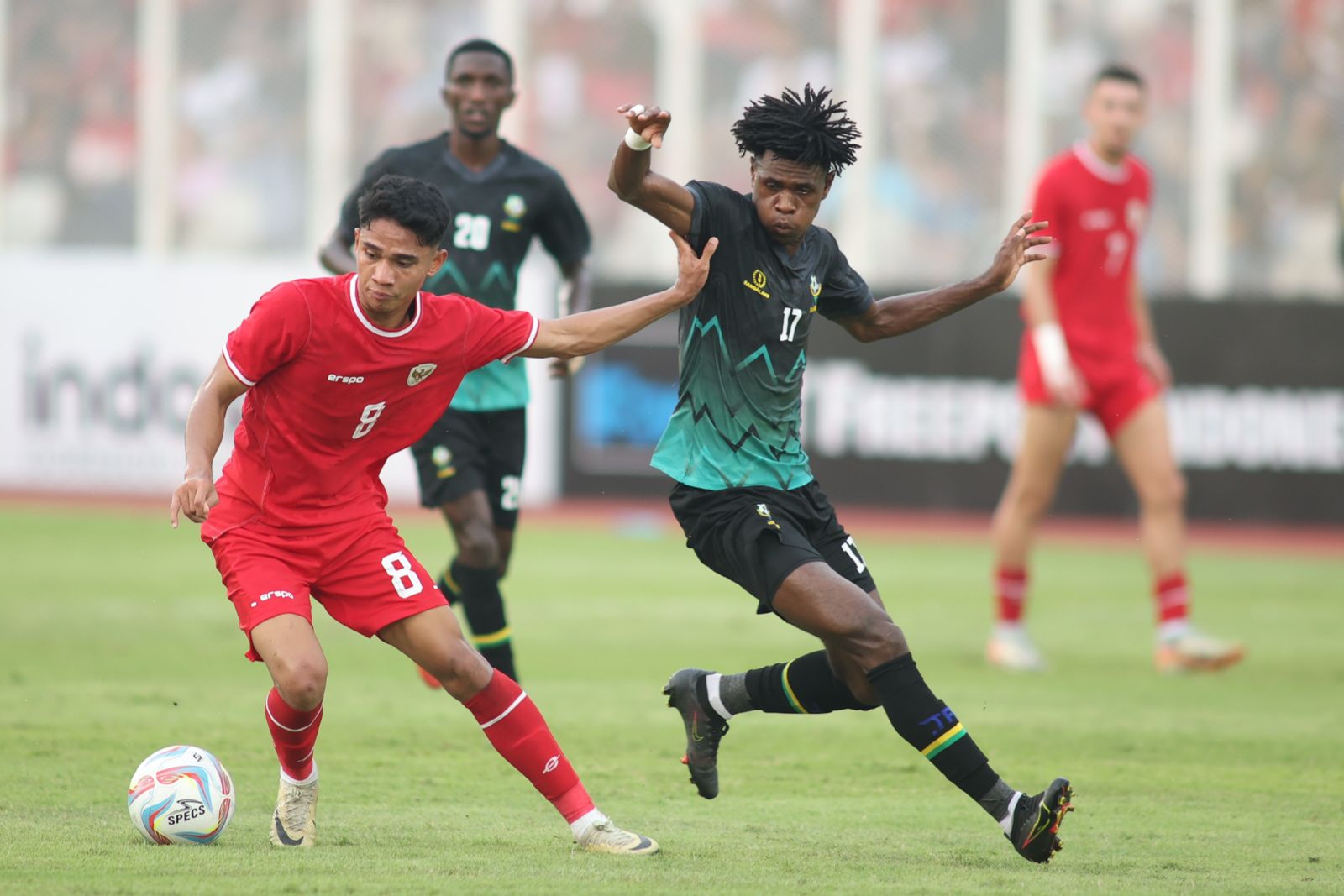 Aksi gelandang Timnas Indonesia, Marselino Ferdinan saat bersua Tanzania. (pssi.org)