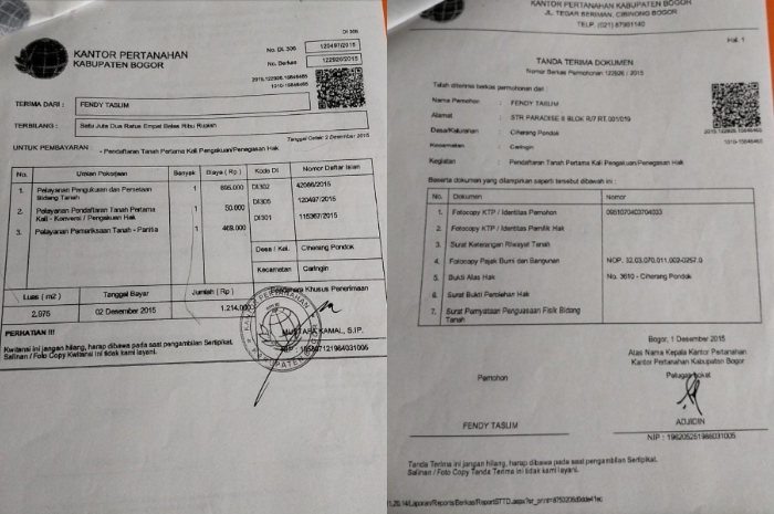 9 tahun sertifikat warga Desa Ciherangpondok Bogor tak selesai.