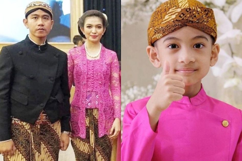Jan Ethes (kanan) anak Gibran Rakabuming Raka, yang diminta warganet jadi Bupati Bogor.