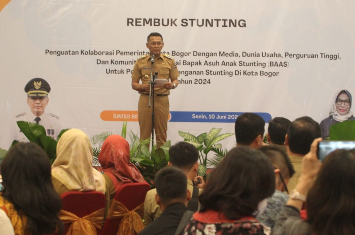 Kerjasama pelaksanaan kegiatan rembuk stunting di Swiss Bellin Hotel, Jalan Pajajaran Indah  Bogor, Senin (10/6/2024).