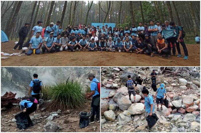 Operasi Bersih kawasan kawah Ratu Pasir Reungit, Gunung Salak Selasa (11/6/2024).