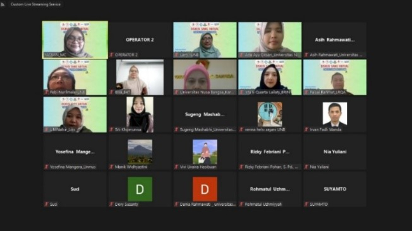 Kegiatan Diskusi Sains Universitas Nusa Bangsa (UNB).  Virtual (DSV) 3.