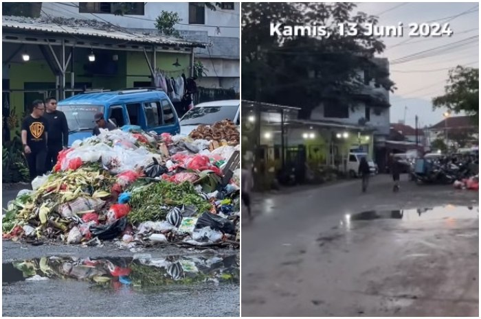 Unggahan Bima Arya di akun Instagramnya tentang kondisi di TPS Pasar Merdeka yang masih dipenuhi sampah dan sesudah diangkut oleh DLH.