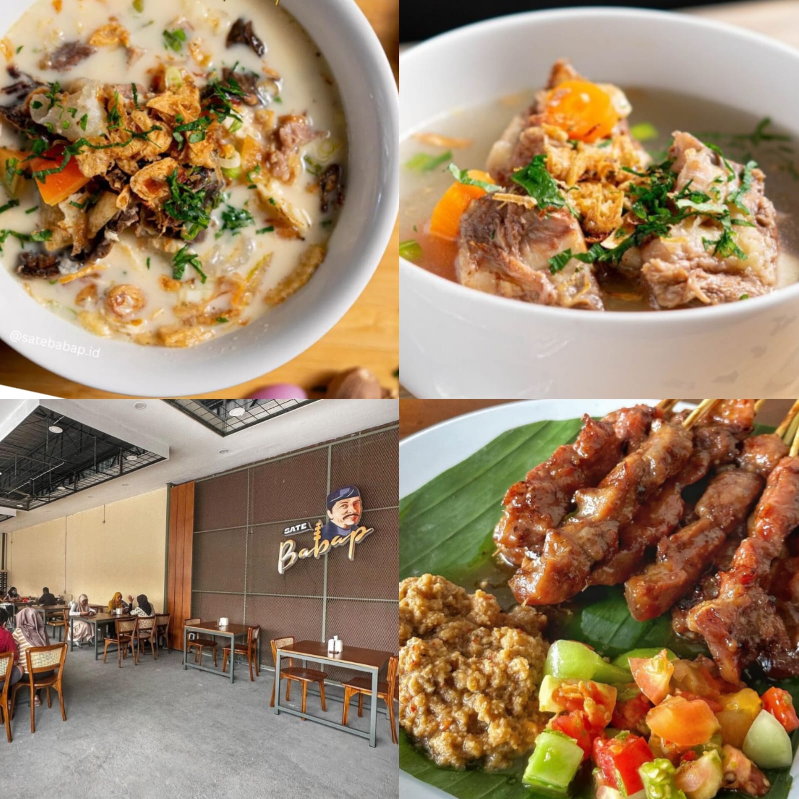 Sate maranggi dan aneka makanan lain di Sate Babap Bogor.
