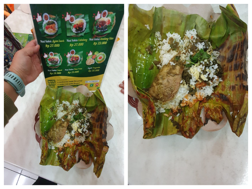 Nasi Bakar Noni, salah satu kuliner di Suryakencana Bogor.