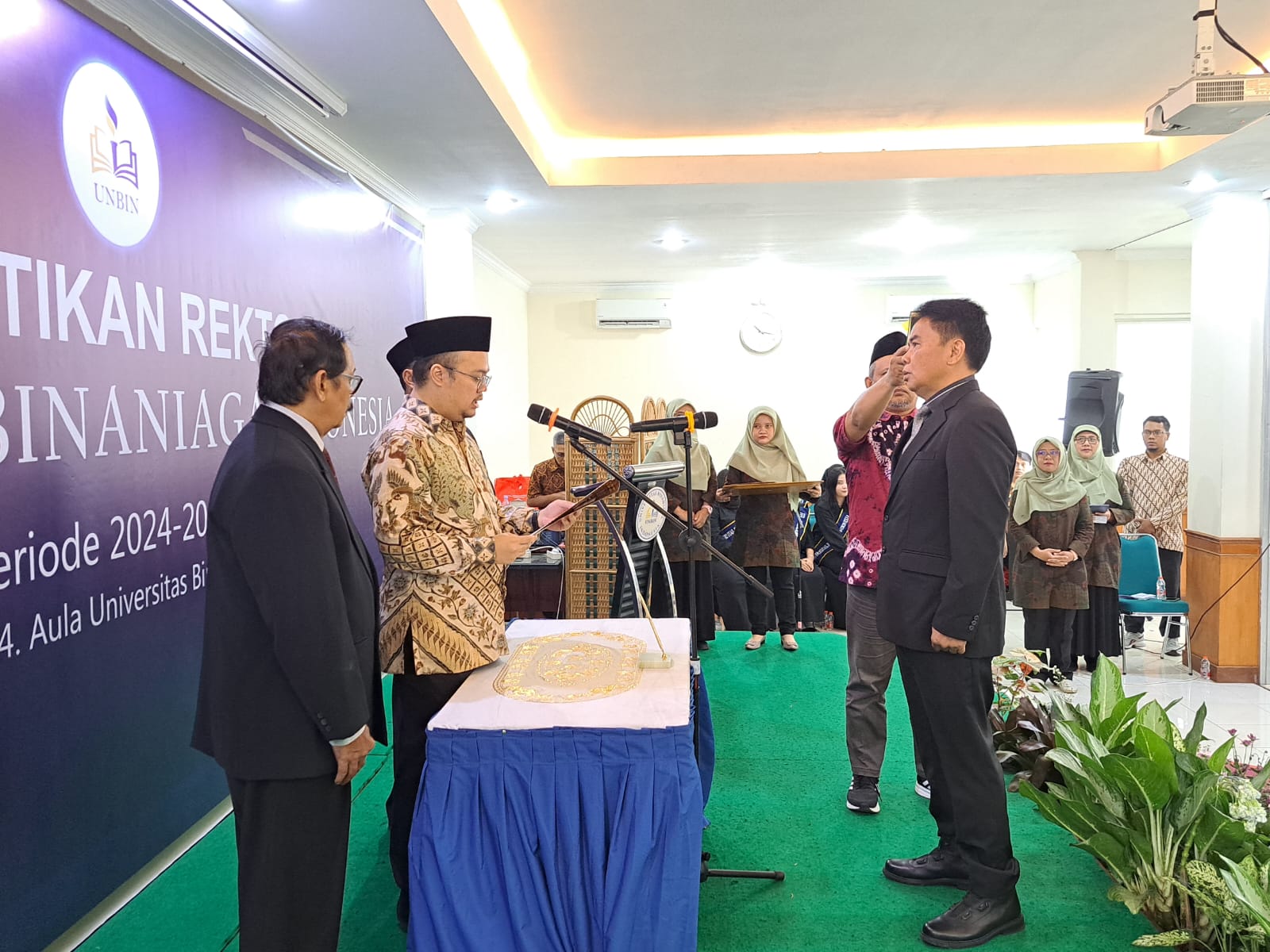 Pelantikan Ismulyana Djan menjadi Rektor Universitas Bina Niaga  Indonesia periode 2024-2028.