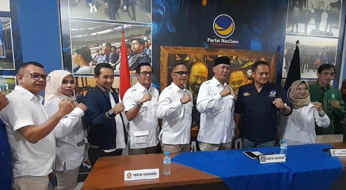 Jajaran Pengurus DPC Gerindra dan PKB Kota Bogor melakukan safari politik menyambangi Partai NasDem.
