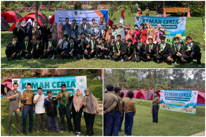 SMP Muhammadiyah 1 Leuwiliang selenggarakan kelulusan sambil berkemah di atas Gunung Salak Endah, Kabupaten Bogor.