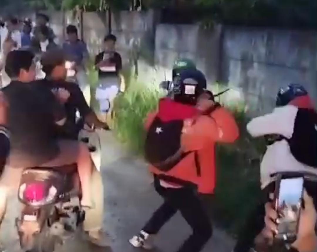 Tangkapan layar konten tawuran di Tonjong, Kecamatan Bojonggede, Kabupaten Bogor.