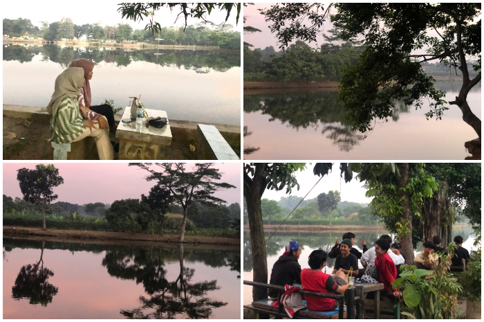 Suasana Situ Gedong, yang kerap kali dijadikan tempat bagi anak anak muda untuk deeptalk.