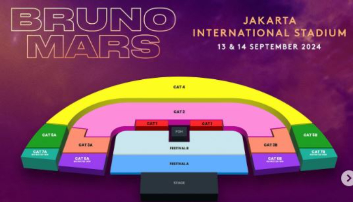 Harga tiket konser Bruno Mars di Jakarta