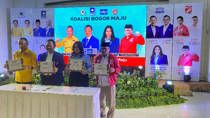 Empat partai politik mendeklarasikan Koalisi Bogor Maju (KBM) untuk Pilkada Kota Bogor 2024.