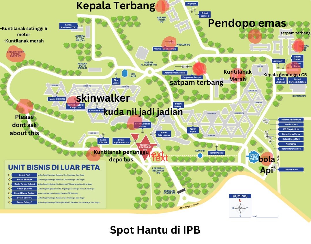 Peta hantu di IPB University Bogor