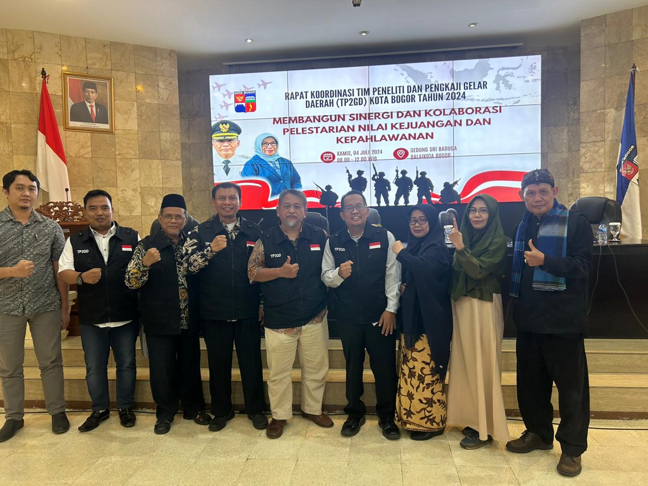 Rakor TP2GD di Aula Sri Baduga, Balai Kota Bogor.