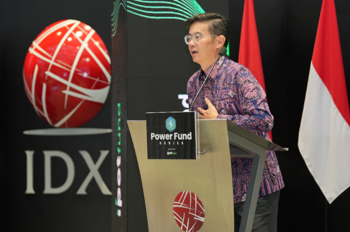 INOVASI : Direktur Utama PT Indo Premier Sekuritas, Moleonoto The menjelaskan Power Fund Series pada IPOT Fund di Bursa Efek Indonesia Jakarta, Senin (8/7/2024).