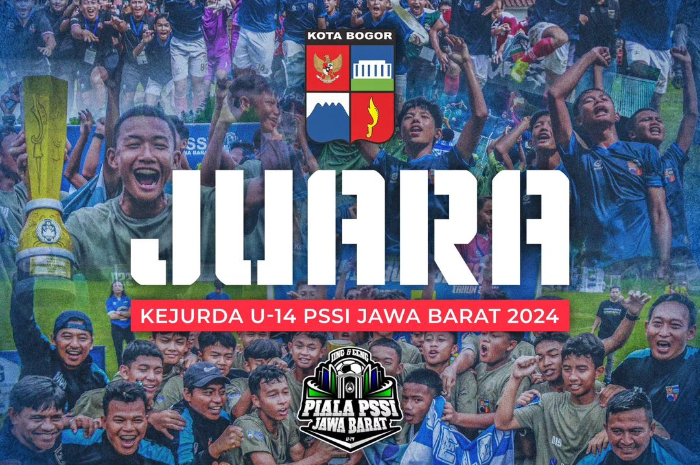 Tim Sepakbola U-14 Kota Bogor mencatat sejarah sebagai juara Kejurda PSSI Jabar setelah mengalahkan Kota Bandung dengan skor 2-0.