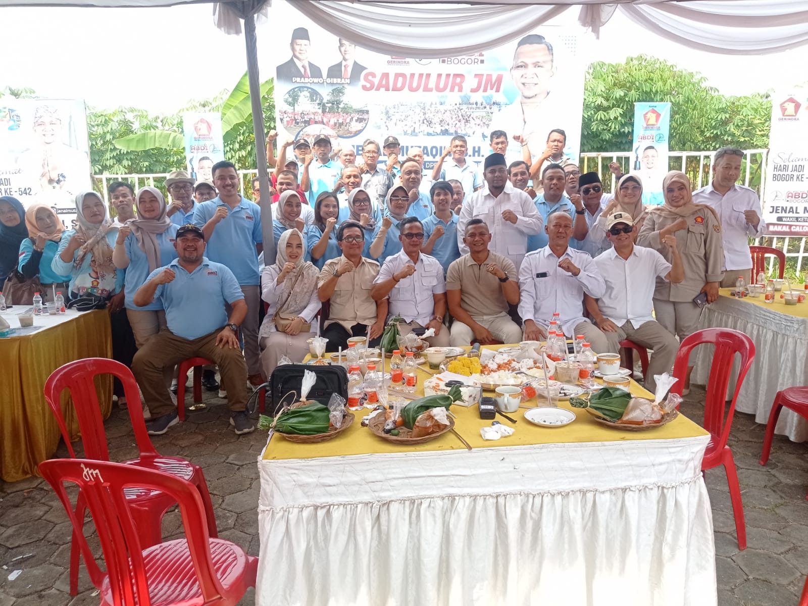 DPC Gerindra Kota Bogor dan Badan Pemenangan Daerah (Bappda) melakukan kunjungan dan peninjauan ke posko bakal Cawalkot Jenal Mutaqin.